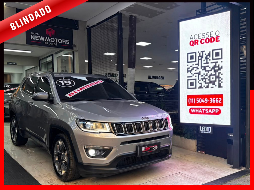Foto do veículo JEEP COMPASS 2.0 16V FLEX LONGITUDE AUTOMÁTICO 2019 76.791 KM 117.777,00