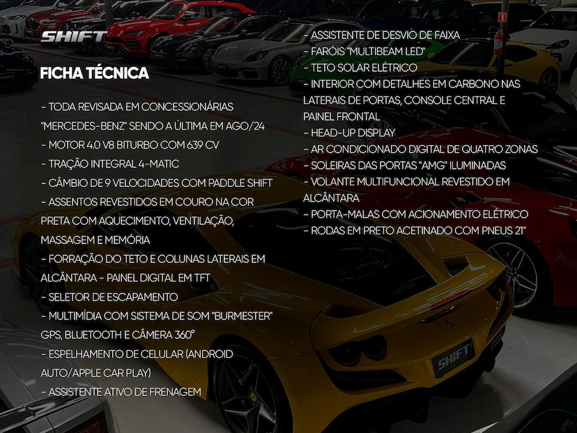 Foto do veículo MERCEDES-BENZ AMG GT  63 S 4M 2019 14.864 KM 920.000,00