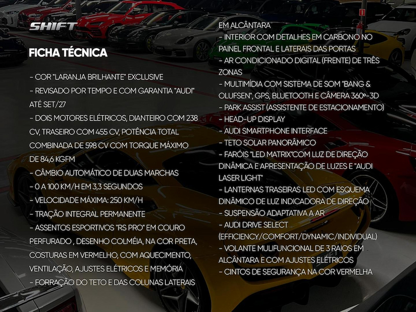 Foto do veículo AUDI RS Q8  E-TRON GT 2023 3.230 KM 650.000,00