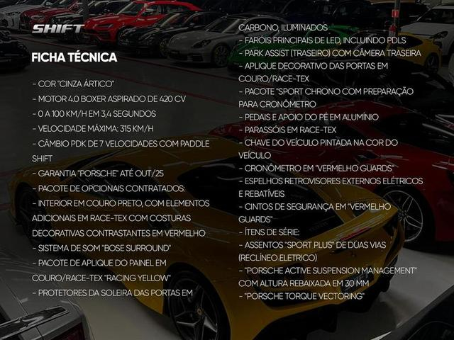 Foto do veículo PORSCHE 718  CAYMAN GT4 4.0 420CV 2023 1.195 KM 1.070.000,00