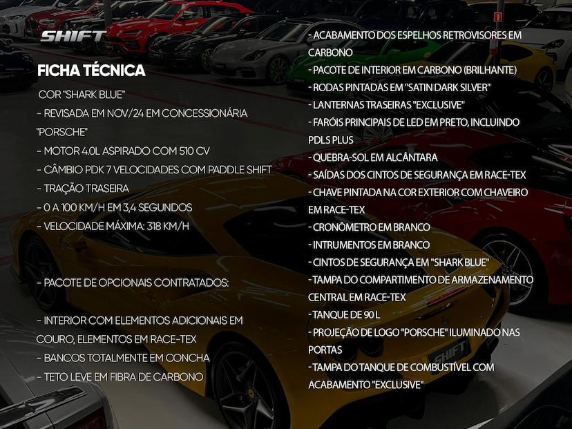 Foto do veículo PORSCHE 911  GT3 4.0 500CV/510CV (991) 2022 9.430 KM 2.150.000,00