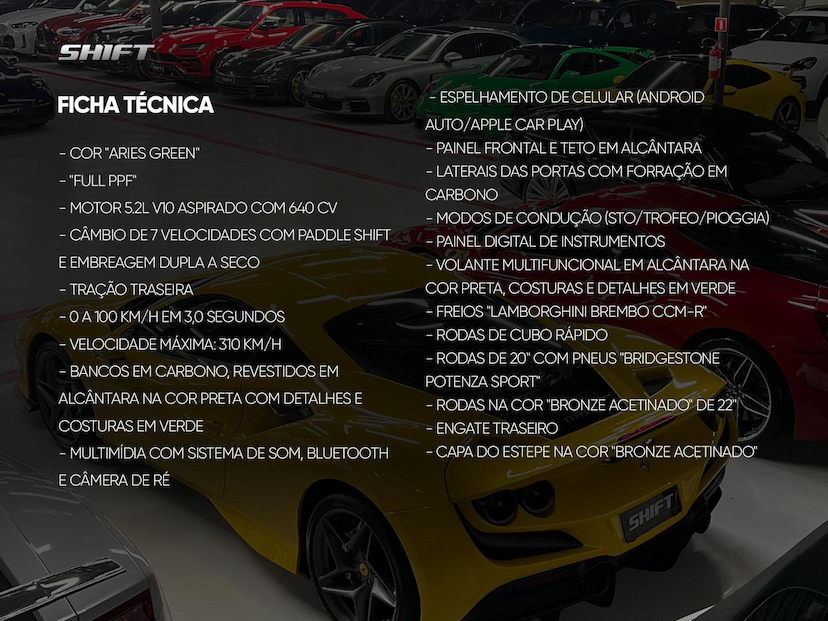Foto do veículo LAMBORGHINI HURACÁN  LP 640-2 STO 2022 3.230 KM 4.300.000,00
