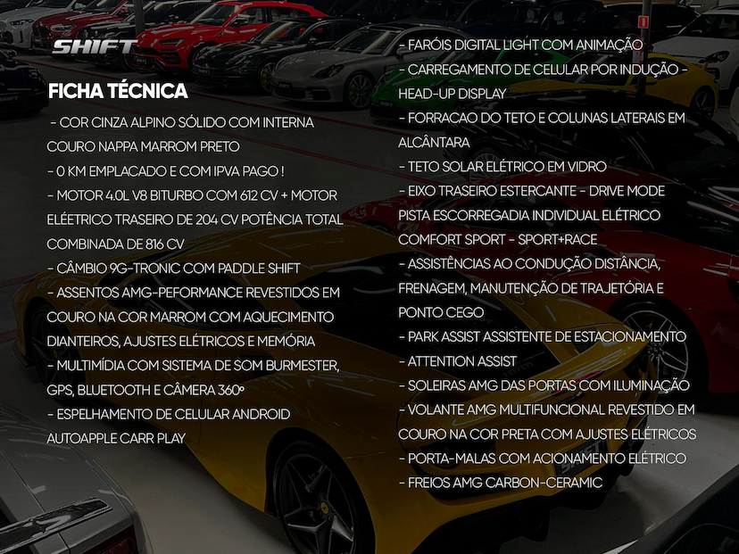 Foto do veículo MERCEDES-BENZ AMG GT 63 GT 63 S AMG E PERFORMANCE AUT. (HÍB.) 2025 140 KM 1.990.000,00