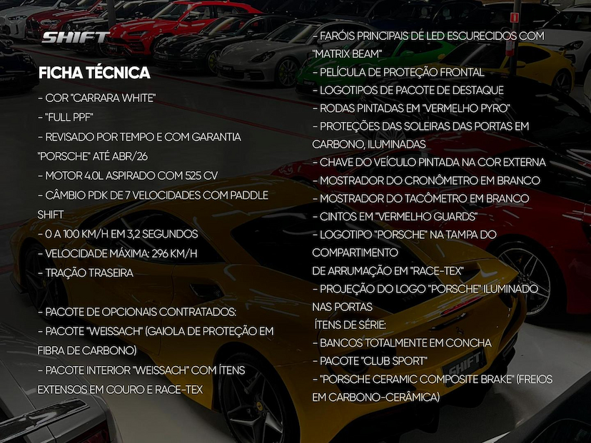 Foto do veículo PORSCHE 911  GT3 RS 2024 2.385 KM 3.490.000,00