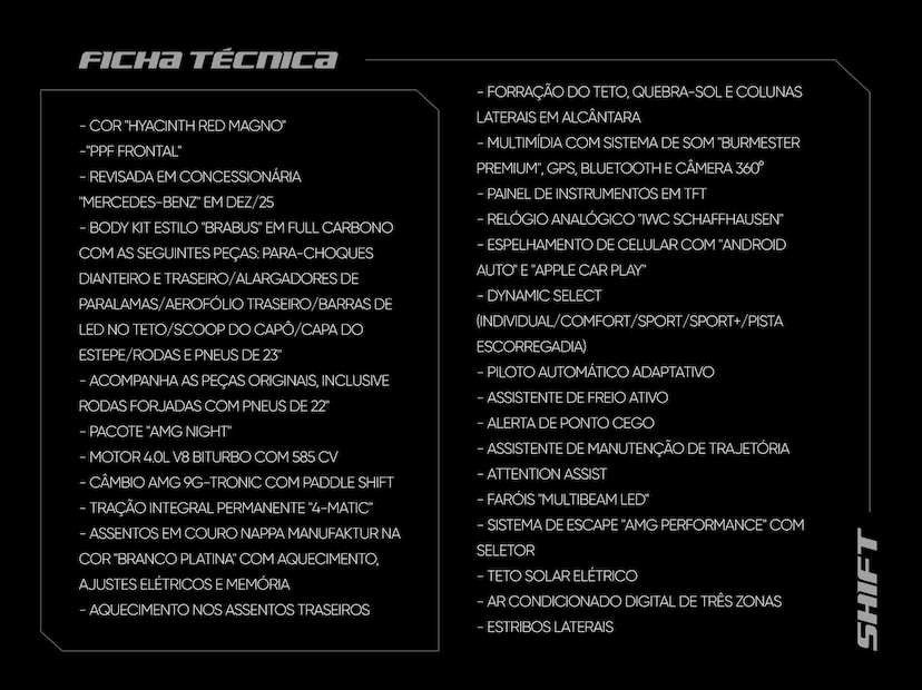 Foto do veículo MERCEDES-BENZ AMG GT 63  4M 2023 19.995 KM 2.370.000,00