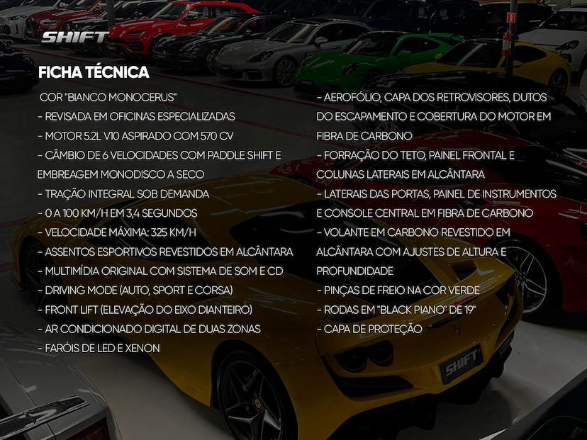 Foto do veículo LAMBORGHINI GALLARDO  COUPE SUPERLEGGERA LP570-4 2011 16.060 KM 1.450.000,00