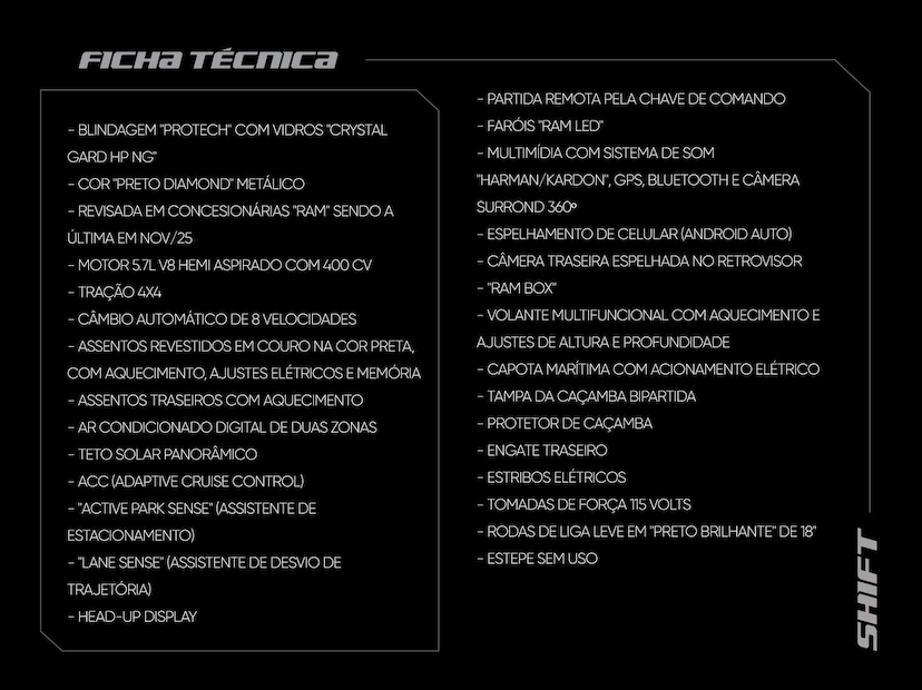 Foto do veículo RAM 1500  REBEL 5.7 HEMI CD V8 4X4 AUT. 2022 37.880 KM 420.000,00