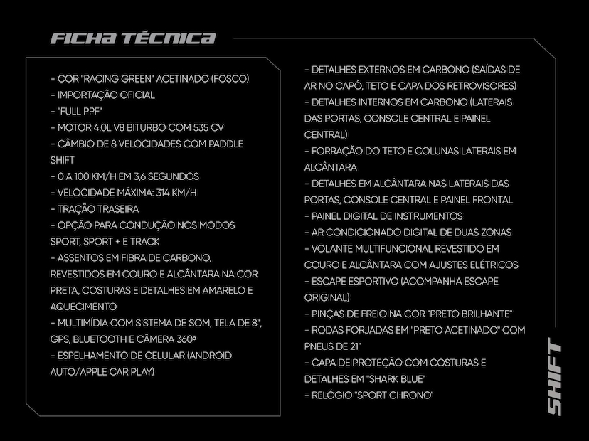 Foto do veículo ASTON MARTIN VANTAGE  CUPÊ F1 EDITION 4.0 V8 535CV 2023 4.495 KM 1.690.000,00
