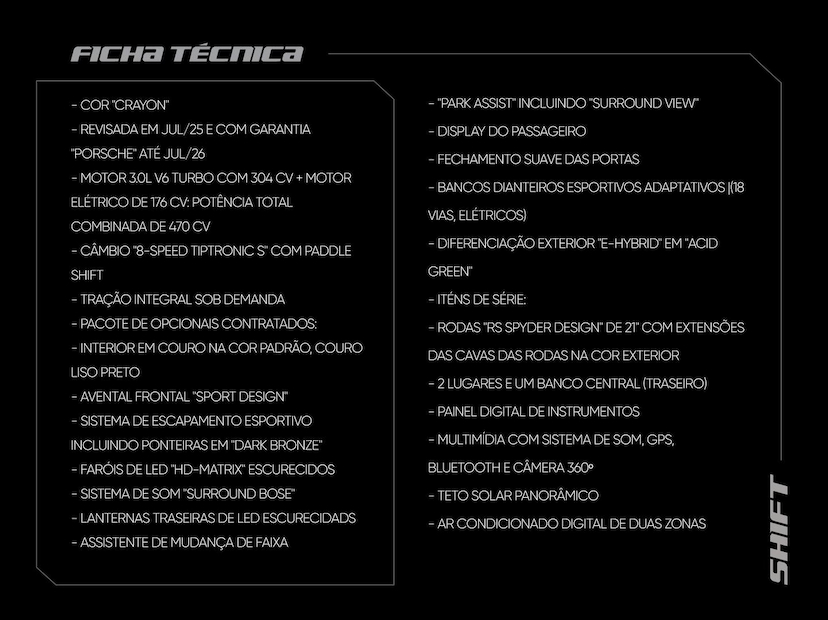 Foto do veículo PORSCHE CAYENNE  COUPE 3.0 V6 (HÍBRIDO) 2024 4.555 KM 830.000,00