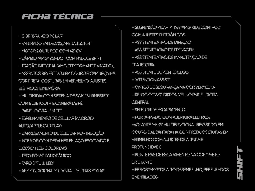 Foto do veículo MERCEDES-BENZ CLA 45 AMG CLA - 45 S AMG 4MATIC CGI 2.0 TB AUT 2026 50 KM 610.000,00