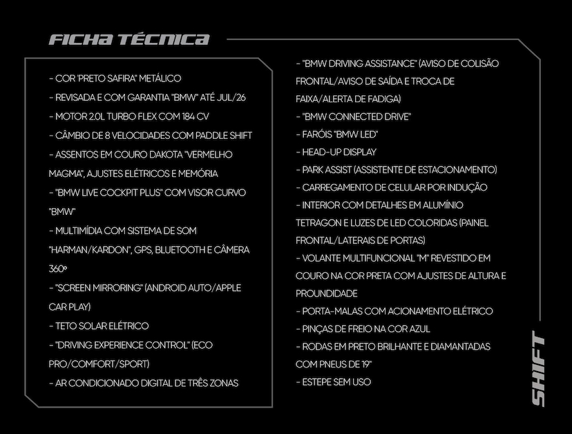 Foto do veículo BMW 320I A 2.0 TB M SPORT A.FLEX/M.SPORT 4P 2024 22.250 KM 299.000,00