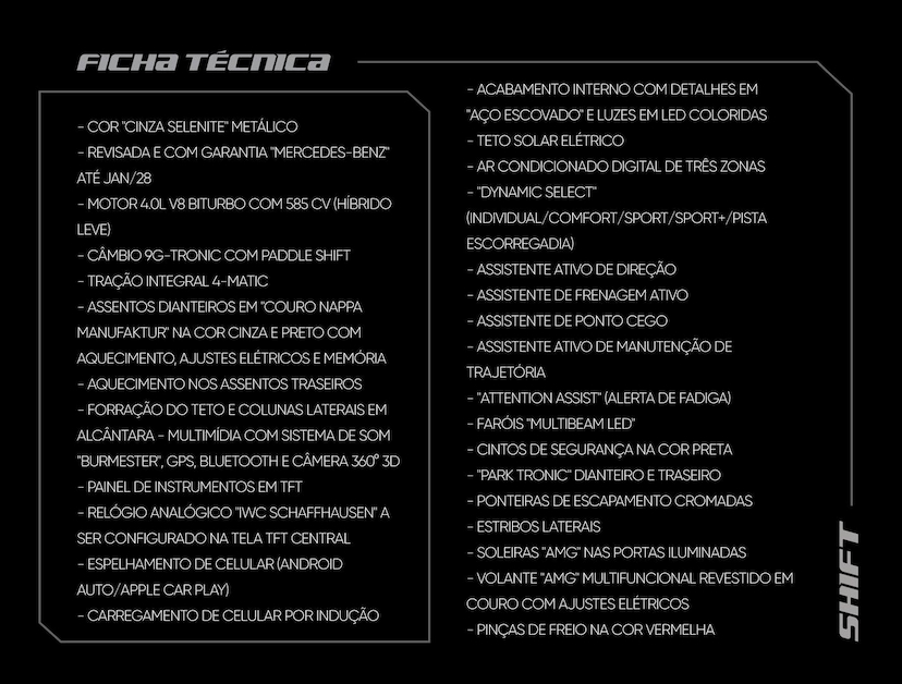 Foto do veículo MERCEDES-BENZ G 63 AMG G-63 AMG 4M 4.0 V8 BI-TB AUT. (HIB.) 2025 14.085 KM 2.380.000,00