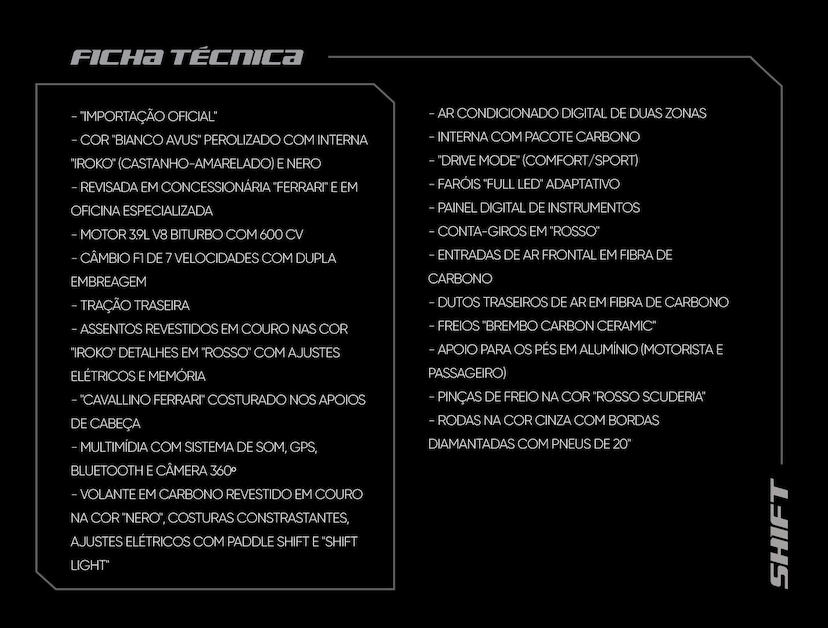 Foto do veículo FERRARI PORTOFINO  3.9 V8 600CV 2020 14.515 KM 2.590.000,00
