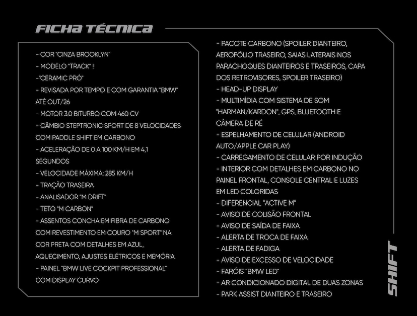 Foto do veículo BMW M2  COUPE TRACK 3.0 BI-TURBO 24V 460CV 3P 2024 9.630 KM 610.000,00