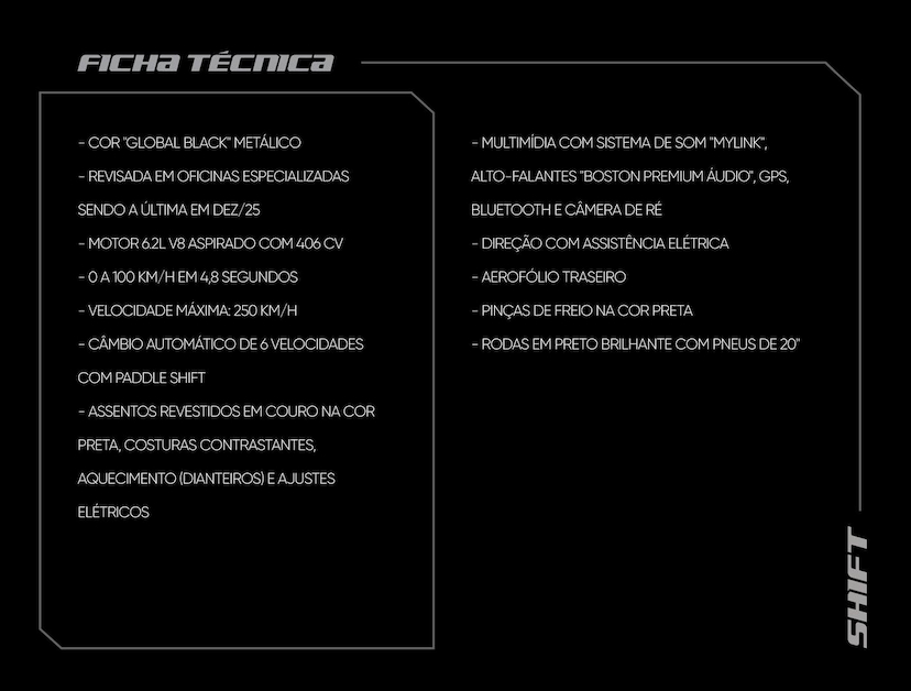 Foto do veículo CHEVROLET CAMARO  6.2 SS CONVERSÍVEL V8 GASOLINA 2P AUT 2015 59.995 KM 269.000,00