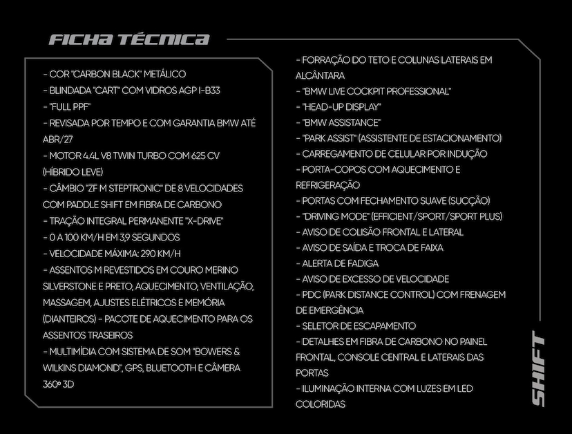 Foto do veículo BMW X6  M COMPETITION 4.4 V8 BI-TB (HIB) AUT. 2025 3.225 KM 1.190.000,00