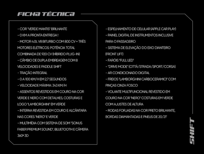 Foto do veículo LAMBORGHINI TEMERARIO  2026 150 KM 5.200.000,00