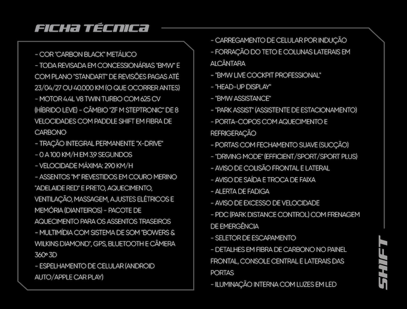 Foto do veículo BMW X6  M COMPETITION 4.4 V8 BI-TB (HIB) AUT. 2024 10.290 KM 890.000,00