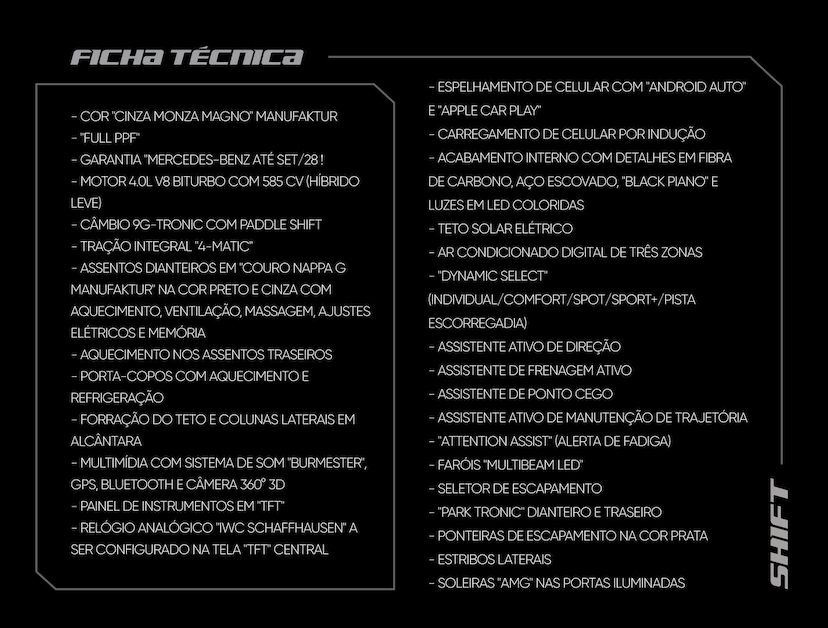 Foto do veículo MERCEDES-BENZ G 63 AMG G-63 AMG 4M MAN.4.0 V8 BI-TB AUT. (HÍB.) 2025 3.570 KM 2.390.000,00